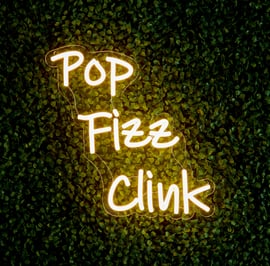 31cm LED Low Voltage Neon Wall Sign Pop Fizz Clink