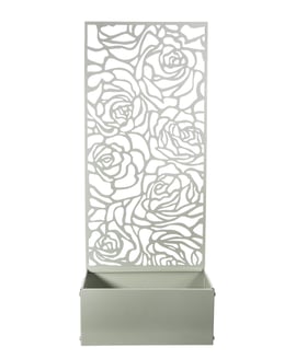 1.1m Sage Green Screen Rose Design Planter