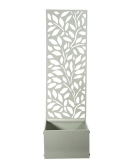 1m Sage Green Screen Leaves Design Planter