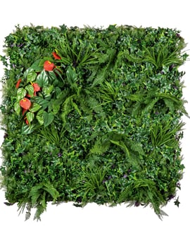 1x1m Artificial Living Wall Ivy Fern and Anthurium