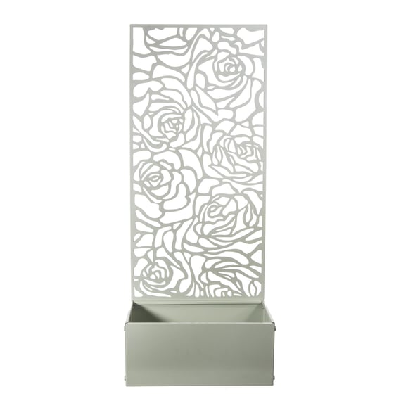 1.1m Sage Green Screen Rose Design Planter