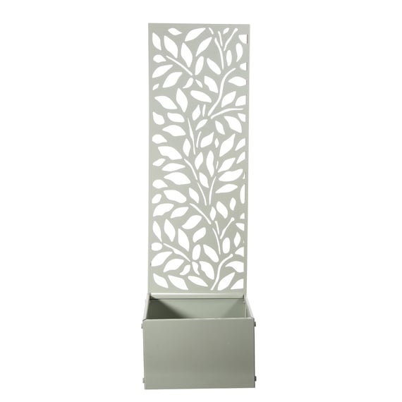1m Sage Green Screen Leaves Design Planter