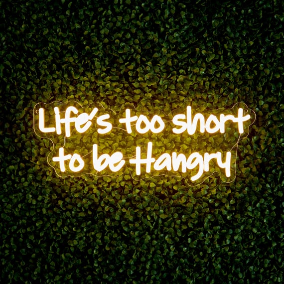 42cm LED Low Voltage Neon Wall Sign - Life's too short to be Hangry