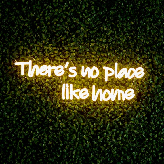 45cm LED Low Voltage Neon Wall Sign - Theres no place like home